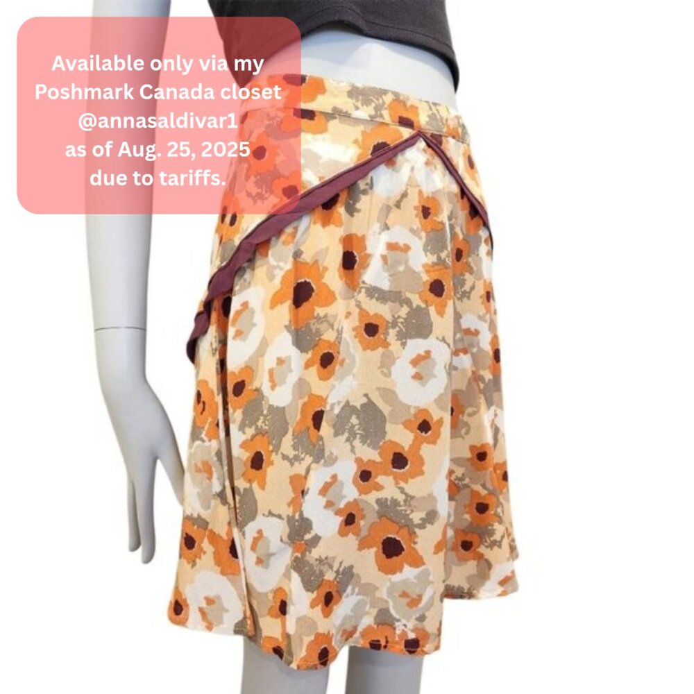 XS bul Australia Floral Skirt in Orange and Cream